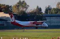 Air Berlin DHC-8-402Q D-ABQC kurz vor dem Start in Berlin-Tegel am 19.10.2014