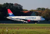 Air Serbia A 319-132 YU-API kurz vor dem Start in Berlin-Tegel am 19.10.2014