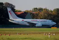 Tunisair B 737-6H3 TS-ION kurz vor dem Start in Berlin-Tegel am 19.10.2014