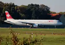 Swiss A 321-211 HB-IOL kurz vor dem Start in Berlin-Tegel am 19.10.2014