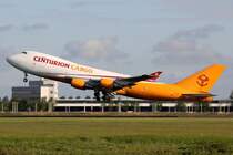 Centurion Cargo N904AR beim Start in Amsterdam 20.5.2015