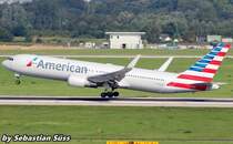 AA B767-300ER/WL N342AN @ Dusseldorf Airport. 13.6.14