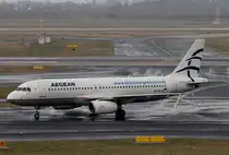 Aegean A 320-232 SX-DVJ bei der Ankunft in Dsseldorf am 10.03.2015
