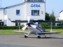 N912ST, Pitts S-2B, auf dem Weg zum Start in Gera (EDAJ) am 2.7.2015