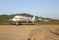 Air Koryo IL-18D P-835 in FNJ / ZKPY / Pyongyang am 04.09.2014