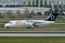 HB-IYU Swiss British Aerospace Avro RJ100   zum Start in Müncheen  11.09.2015