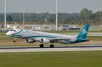 I-ADJP Air Dolomiti Embraer ERJ-195LR (ERJ-190-200 LR  bei der Landung in München am 11.09.2015