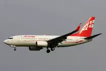 Airzena Georgian Airlines, 4L-TGN, Boeing 737-7BK, 4.Juli 2015 AMS Amsterdam, Netherlands.