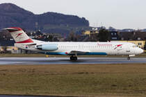 Austrian, OE-LVB, Fokker, F-100, 09.01.2016, SZG, Salzburg, Austria 


