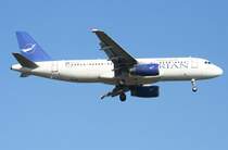Syrian Air A 320-232 YK-AKC bei der Landung in Berlin-Sch�nefeld am 03.04.2009