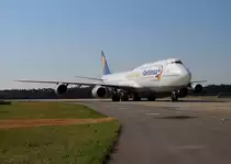 Fanhansa Siegerflieger, Boeing B 747-830, D-ABYI, SXF, 04.06.2016, ILA 2016