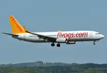 B 737-800 Pegasus  Nisa Nur , TC-ADP, short final in CGN - 05.05.2016