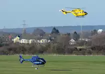 BK 117B-2 ADAC D-HBKK und EC 120 B D-HSHD der Bundespolizei am Flugplatz Bonn-Hangelar - 16.02.2016