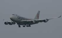 Cargolux - City of Grevenmacher im Anflug au Findel/Luxemburg.