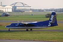 Fokker F50 OO-VLR der VLM am 10.04.09 in Hamburg Fuhlsb�ttel.